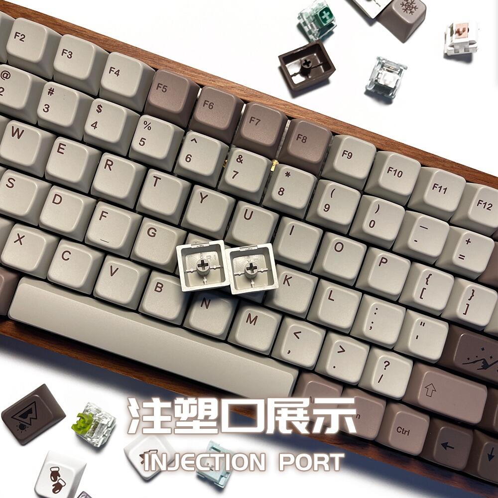 Snowy Night 104+52 MDA profile Keycap PBT DYE Sublimation 1.75U 2U Keys for 60 61 64 84 96 87 104 108 Keyboard
